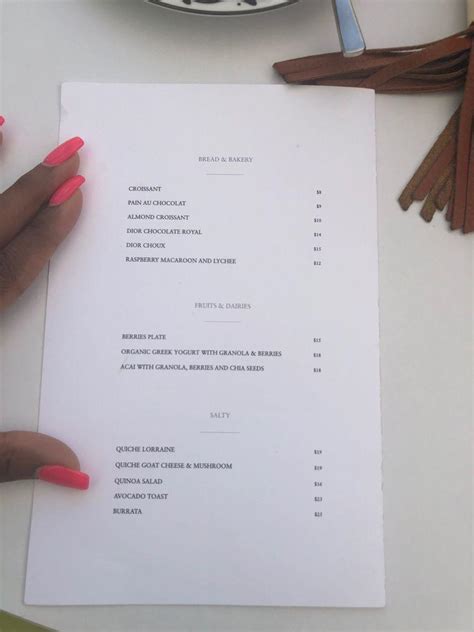 dior cafe prices miami|Dior cafe Miami menu prices.